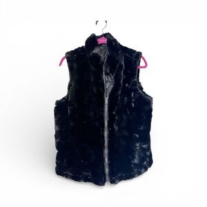 Black Faux Fur Vest